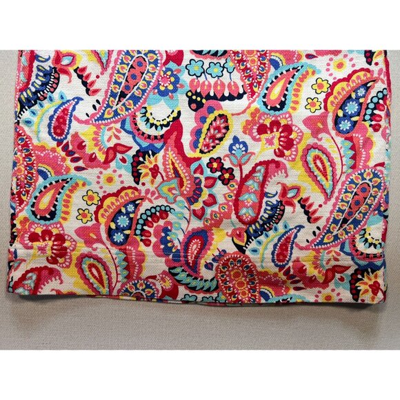 Talbots Women's Cotton Pencil Skirt Flat Front Sz 8p Multicolor Paisley Back Zip - Picture 6 of 11